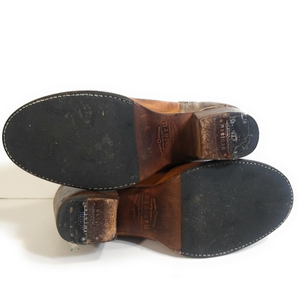 Bed Stu Women Brown Rustic Leather Zip Booties 9 - Picture 6 of 8